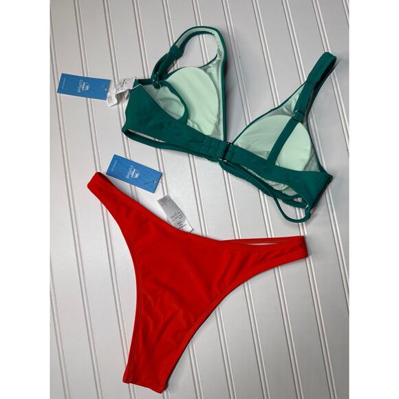 NWT Cupshe Two Piece Swimsuit Bikini High Cut Cheeky One Shoulder Swim BUNDLE M - Picture 4 of 6